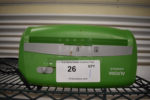 Aurora Model AS894CG Green Paper Shredder. 12x6x15. Tested and Working! - Image 1 of 3