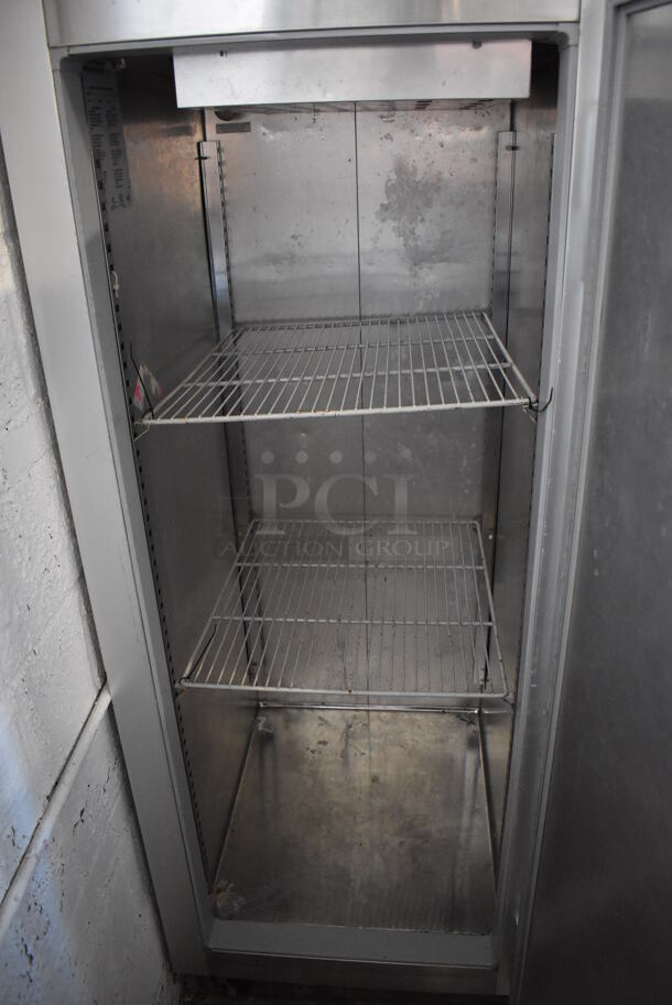 Manitowoc Koolaire KF-1C Stainless Steel Commercial Single Door Reach In Freezer w/ Racks on Commercial Casters. 115 Volts, 1 Phase. 27.5x33x85. Cannot Test - Unit Trips Breaker - Image 7 of 7