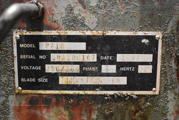 Phoenix PA10 Metal Commercial Floor Style Auto Feed Horizontal Bandsaw. 230/460 Volts, 3 Phase.  - Image 12 of 12