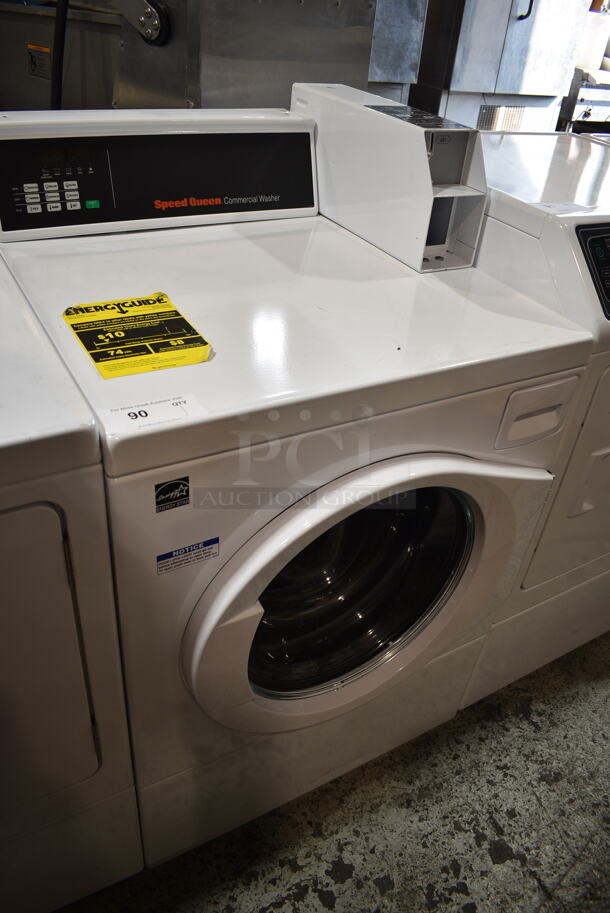 BRAND NEW SCRATCH AND DENT! Speed Queen Quantum Gold Pro FV6000WN 3.42 cu. ft. 27" Front Load Commercial Washer with Rear Control - Coin Operated - Image 2 of 8