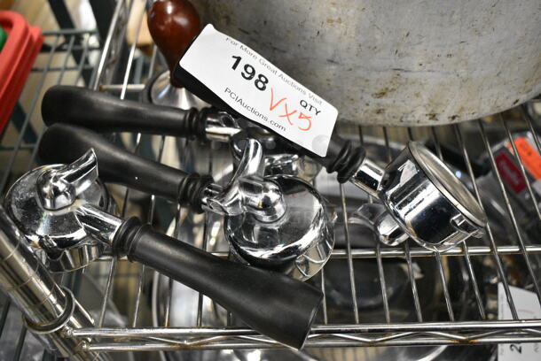 5 Various Items Including 4 Portafilters and 1 Portafilter Stamper. 5 Times Your Bid!  - Image 1 of 4