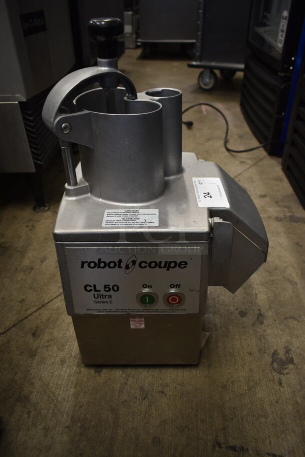 Robot Coupe CL 50 U Series Metal Commercial Countertop Food Processor w/ Grating Blade. 120 Volts, 1 Phase. Tested and Does Not Power On