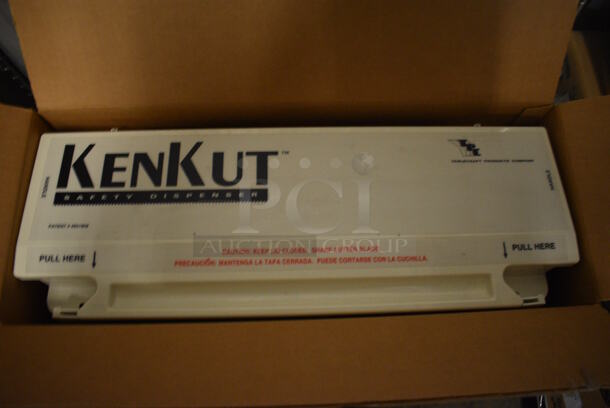 2 BRAND NEW IN BOX! KenKut White Poly Safety Dispensers. 22x8x7. 2 Times Your Bid!