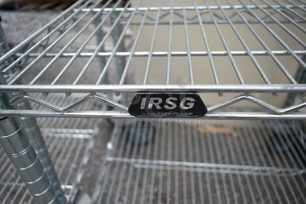 Chrome Finish 4 Tier Wire Shelving Unit on Commercial Casters. BUYER MUST DISMANTLE. PCI CANNOT DISMANTLE FOR SHIPPING. PLEASE CONSIDER FREIGHT CHARGES. - Image 3 of 4