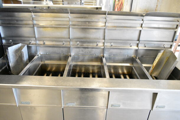 Pitco Frialator SGH50 Stainless Steel Commercial Floor Style Natural Gas Powered Deep Fat Fryer on Commercial Casters. 80,000 BTU.  - Image 4 of 10