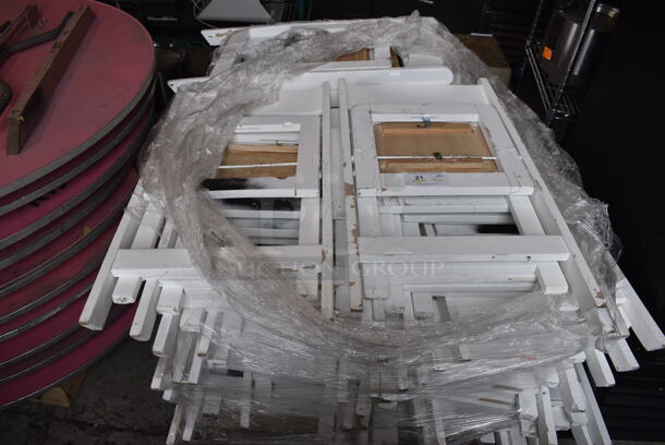 36 White Wooden Folding Dining Height Chairs. 36 Times Your Bid! - Image 6 of 6