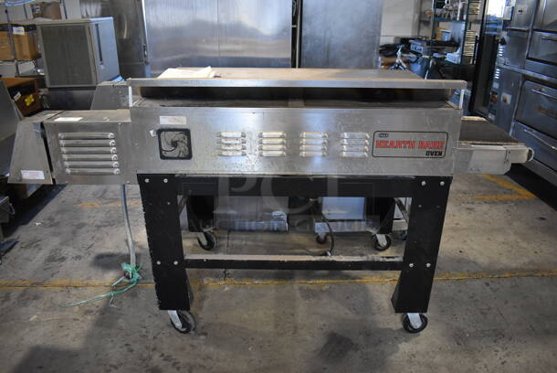 CTX HB4 Stainless Steel Commercial Floor Style Electric Powered Hearth Bake Conveyor Oven on Commercial Casters. Comes w/ Manual. 208 Volts, 3 Phase. 92x38x49
