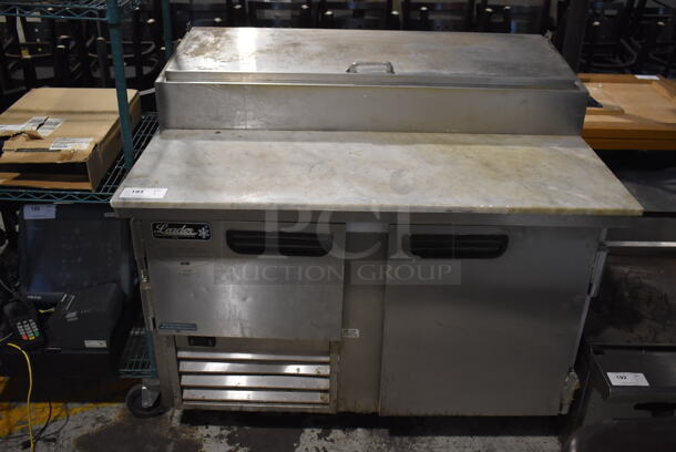 Leader ESPT48 S/C Stainless Steel Commercial Pizza Prep Table w/ Oversized Marble Cutting Board on Commercial Casters. 115 Volts, 1 Phase. 48x36x45. Tested and Working!
