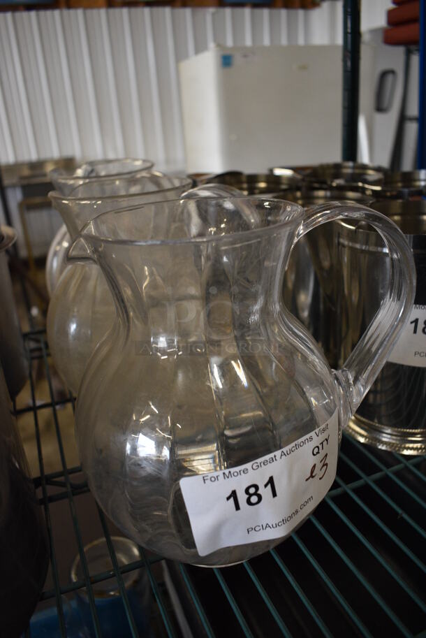 ALL ONE MONEY! Lot of 3 Clear Poly Pitchers! 8.5x6x9 - Image 3 of 3