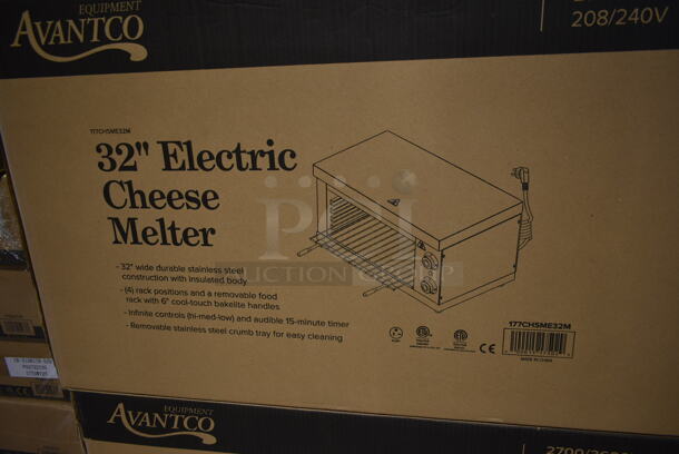 3 BRAND NEW SCRATCH AND DENT! Avantco 177CHSME32M Stainless Steel Commercial Countertop Electric Powered 32" Cheese Melter. 208/240 Volts. Stock Picture Used as Gallery. 3 Times Your Bid! - Image 4 of 8