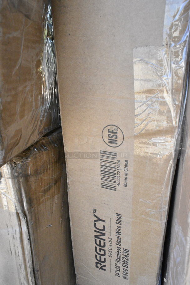 2 BRAND NEW SCRATCH AND DENT! Items Including 600T3060G Regency 30" x 60" 18-Gauge 304 Stainless Steel Commercial Work Table with Galvanized Legs and Undershelf, 460SW2436 Regency Spec Line 24" x 36" NSF Stainless Steel Wire Shelf. 2 Times Your Bid! May Be Missing Pieces. - Image 4 of 4