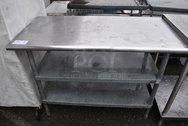 Stainless Steel Commercial Table w/ 2 Stainless Steel Under Shelves. 48x24x35.5