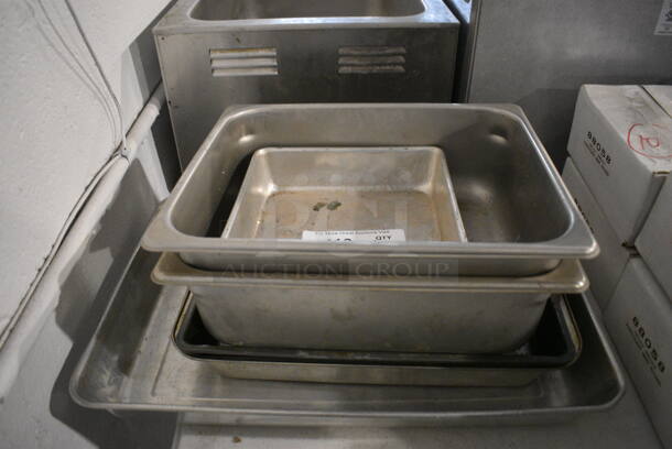 6 Various Metal Pans. Includes 1/2x4. 6 Times Your Bid!