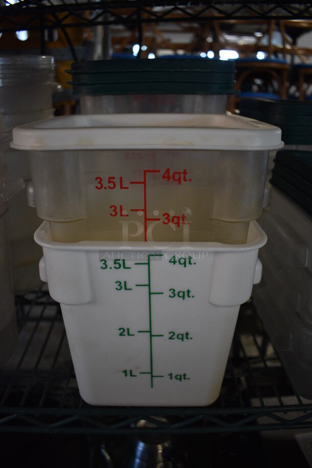 ALL ONE MONEY! Lot of 5 Poly Containers w/ 4 Lid. 7.5x7.5x7 - Image 3 of 3