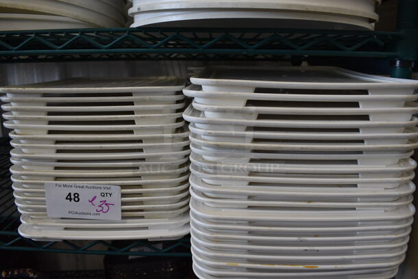 ALL ONE MONEY! Lot of 35 White Poly  Trays. 10x13.5x1