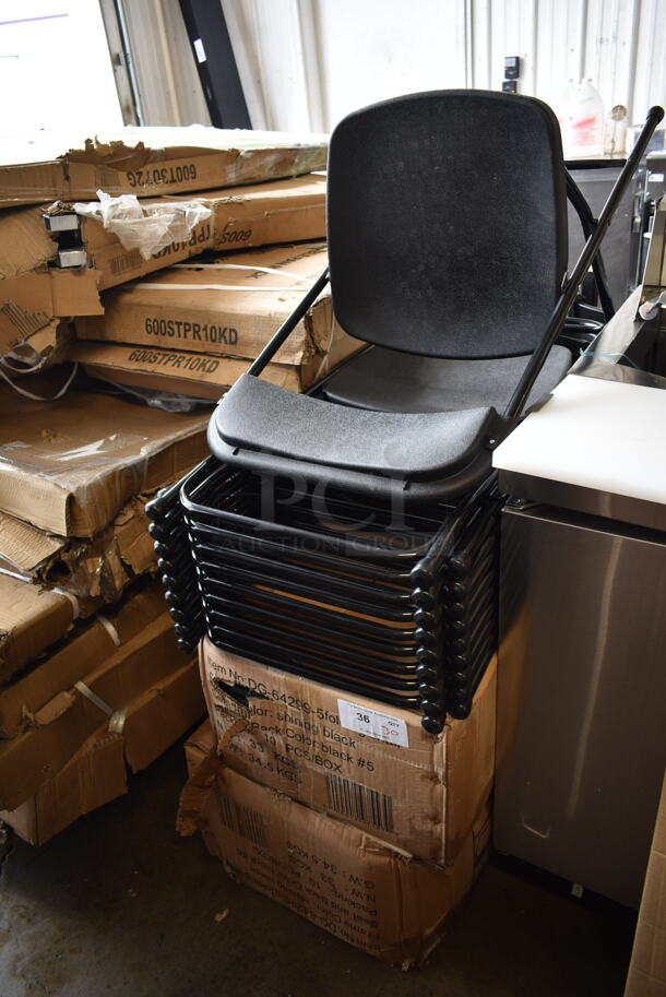 30 BRAND NEW SCRATCH AND DENT! Lancaster Table & Seating DG-64299-5 384DG64299BK Black Textured and Contoured Folding Chair. 30 Times Your Bid! - Image 2 of 5