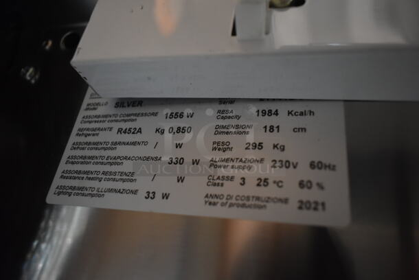 2021 Cosmo SILVER Stainless Steel Commercial Open Grab N Go Merchandiser. See Pictures For Side Panel Glass Damage. 230 Volts. - Image 9 of 10