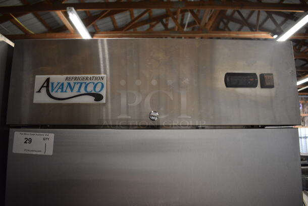 Avantco Model 178A19RHC Stainless Steel Commercial Single Door Reach In Cooler w/ Poly Coated Racks on Commercial Casters. 115 Volts, 1 Phase. 29x26x82.5. Tested and Working! - Image 3 of 5