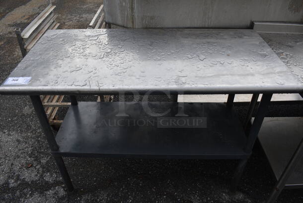 Stainless Steel Commercial Table w/ Metal Under Shelf. 48.5x24x35.5