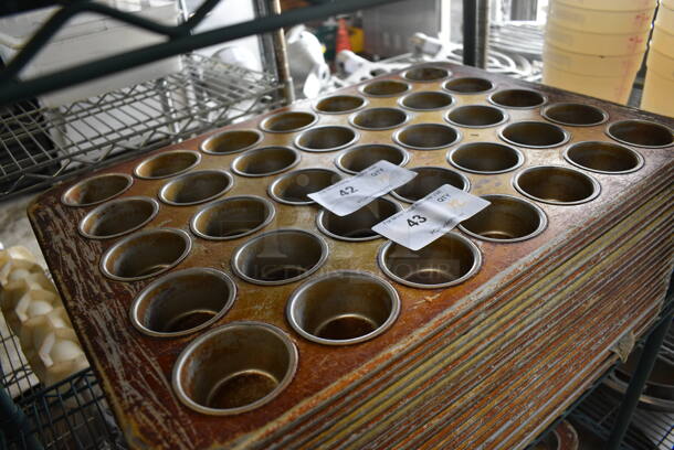 8 Metal 35 Cup Muffin Baking Pans. 18x26x1.5. 8 Times Your Bid! - Image 2 of 3