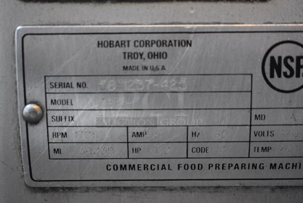 Hobart 2812 Stainless Steel Commercial Countertop Meat Slicer. 115 Volts, 1 Phase. 27x20x16. Tested and Working! - Image 8 of 8