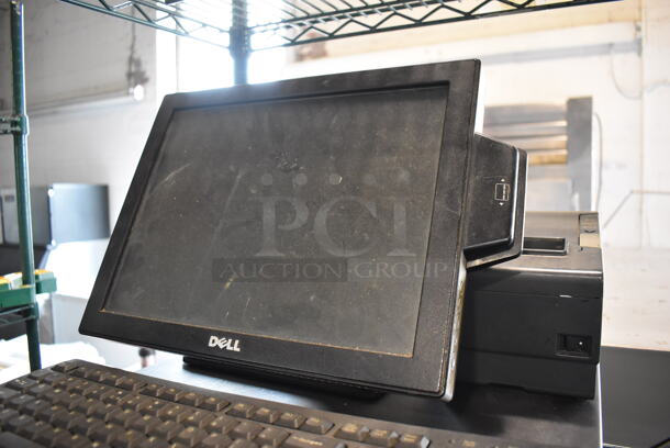 ALL ONE MONEY! Lot of Dell 15" POS Monitor w/ Epson M244A Receipt Printer and Metal Cash Drawer - Image 4 of 6