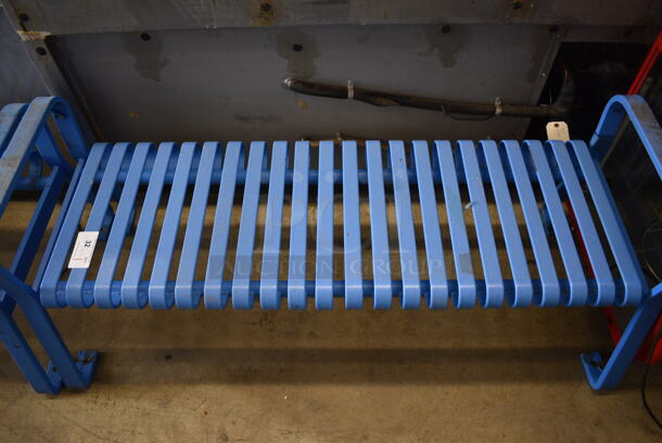 Blue Metal Bench. 60x26x24.5 - Image 4 of 4