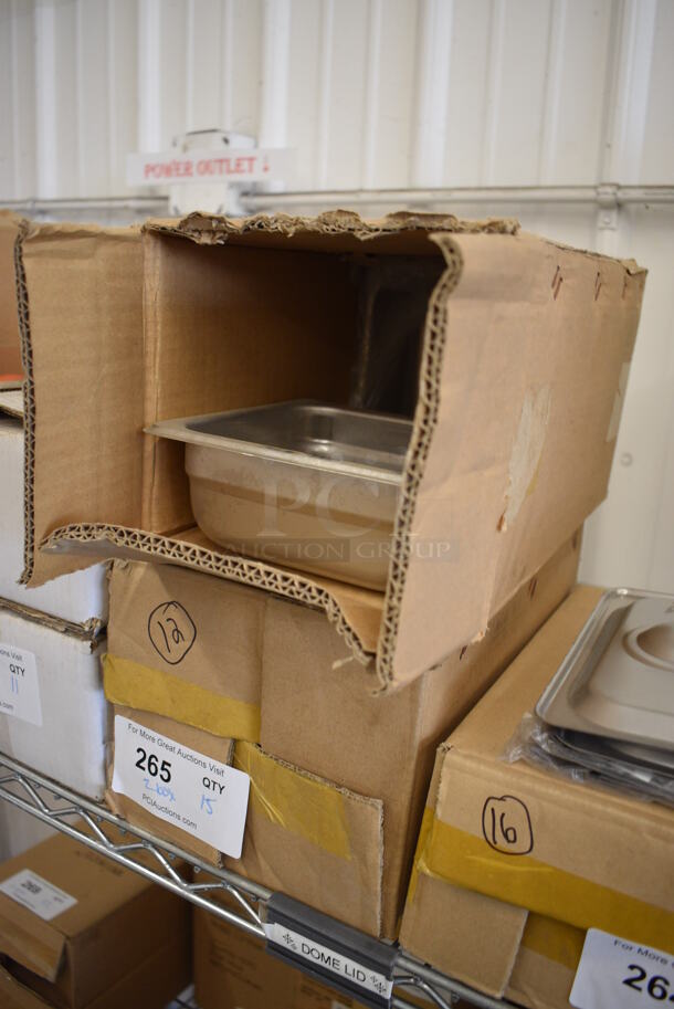 15 BRAND NEW IN BOX! Stainless Steel 1/6 Size Drop In Bins. 1/6x2.5. 15 Times Your Bid! - Image 3 of 4