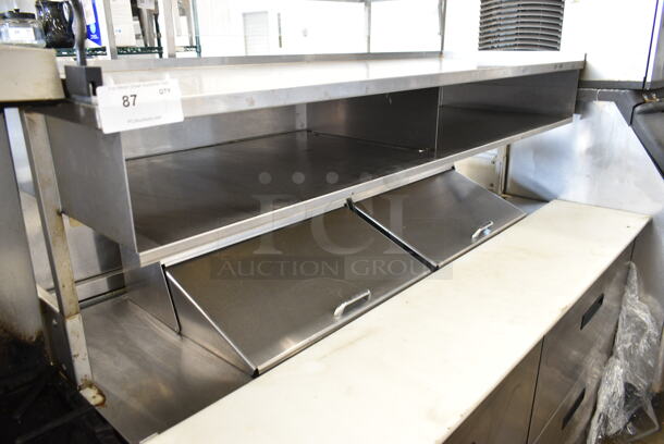 2014 Delfield UCD4464N-12-DD5 Stainless Steel Commercial Sandwich Salad Prep Table Bain Marie Mega Top w/ 4 Drawers, Over Shelf. 115 Volts, 1 Phase. Tested and Powers On But Does Not Get Cold - Image 2 of 10