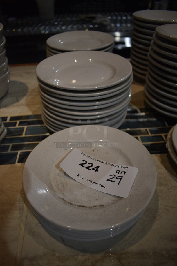 29 White Ceramic Plates. 7x7x1. 29 Times Your Bid! (bar)