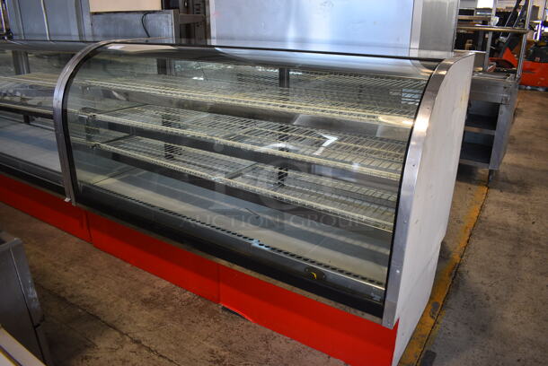 Metal Commercial Floor Style Dry Display Case Merchandiser w/ Poly Coated Shelves. 77.5x34x50