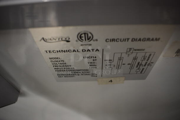 Avantco Model 178CF14 Metal Chest Freezer on Commercial Casters. 115 Volts, 1 Phase. 54.5x32.5x34. Tested and Working! - Image 7 of 7