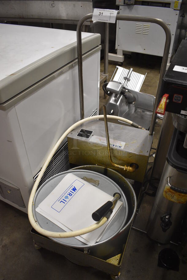 Miroil Metal Commercial Portable Oil Filtration System on Commercial Casters. 17x25x39 - Image 2 of 6