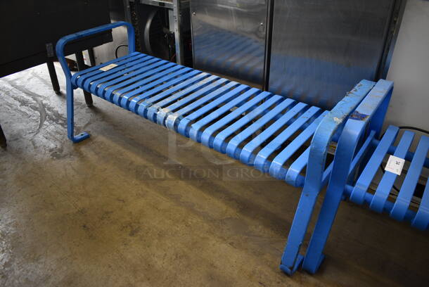 Blue Metal Bench. 60x26x24.5