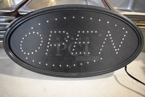 Open Light Up Sign. 19x10x1. Tested and Does Not Power On