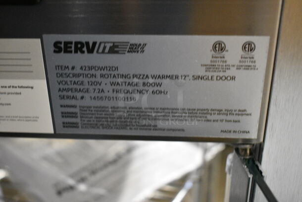 BRAND NEW SCRATCH AND DENT! ServIt 423PDW12D1 Stainless Steel Commercial 12" Full-Service Pizza Warmer with 4-Shelf Rotating Rack. 120 Volts, 1 Phase. Tested and Working! - Image 7 of 7