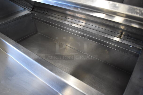 Delfield Stainless Steel Commercial Pizza Prep Table w/ 2 Tier Over Shelf on Commercial Casters. Missing 1 Caster. 115 Volts, 1 Phase. 76x32x69. Cannot Test - Unit Trips Breaker - Image 7 of 10