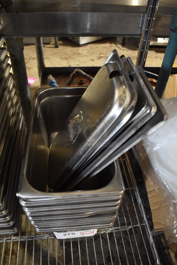 8 Stainless Steel 1/3 Size Drop In Bins w/ 4 Lids. 1/3x6. 8 Times Your Bid! - Image 2 of 3