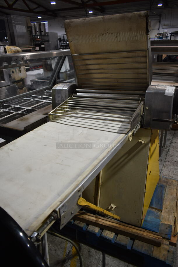 Seewer Rondo SS063 C Metal Commercial Floor Style Reversible Dough Sheeter. 1 Arm Needs To Be Reattached. 240 Volts, 1 Phase.  - Image 2 of 9