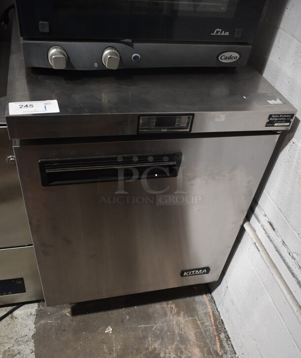 2019 Kitma FCU-28F Stainless Steel Commercial Single Door Undercounter Freezer on Commercial Casters. 115 Volts, 1 Phase. Tested and Working!
