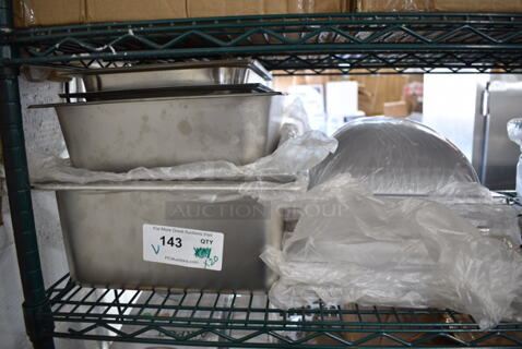 20 BRAND NEW! Items; Stainless Steel Full Size Drop In Bins and Clear Poly Dome Cover Lids. 20 Times Your Bid!