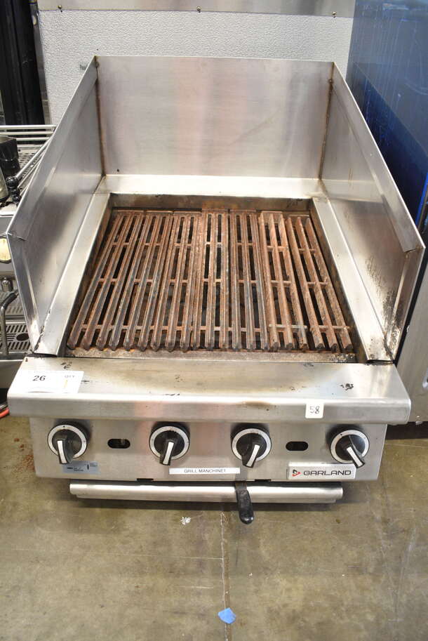 LATE MODEL! Garland GTBC24-A Stainless Steel Commercial Countertop Natural Gas Powered Charbroiler Grill.  - Image 1 of 5