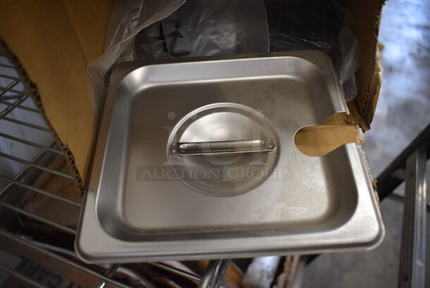 4 BRAND NEW IN BOX! Stainless Steel 1/6 Size Drop In Bin Lids. 4 Times Your Bid! - Image 1 of 3