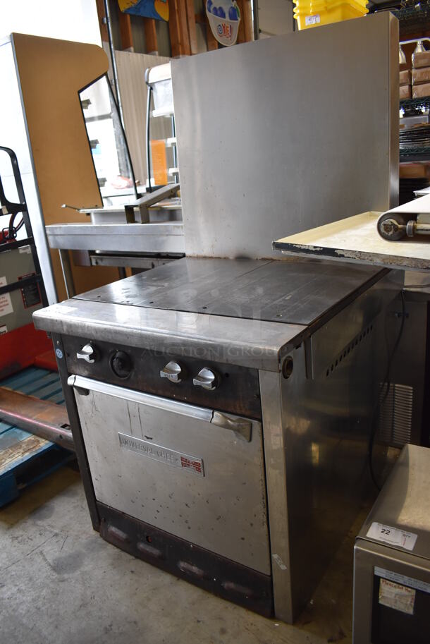 Waste King Universal Chef Stainless Steel Commercial Natural Gas Powered Flat Top Griddle w/ Oven and Back Splash. 32x36x61.5 - Image 4 of 7
