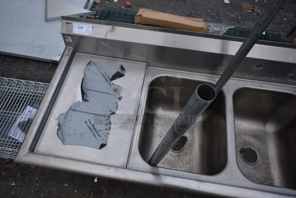 BRAND NEW SCRATCH AND DENT! Eagle 414-16-3-18 Three 16" Bowl Stainless Steel Commercial Compartment Sink with Two 18" Drainboards - Image 3 of 6