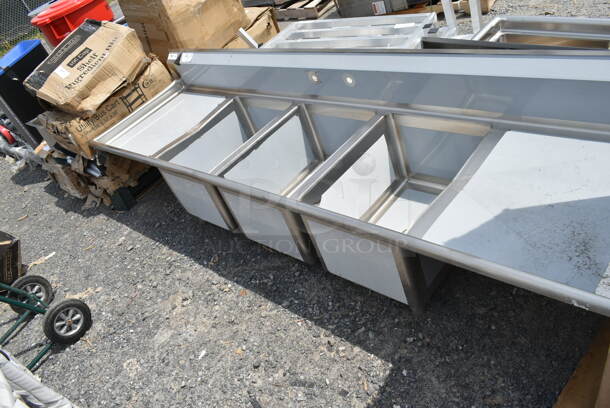 BRAND NEW SCRATCH AND DENT! Regency 600S31824224 Stainless Steel 3 Bay Sink w/ Dual Drain Boards. No Legs. Bays 18x24x14. Drain Boards 22x18 - Image 2 of 4