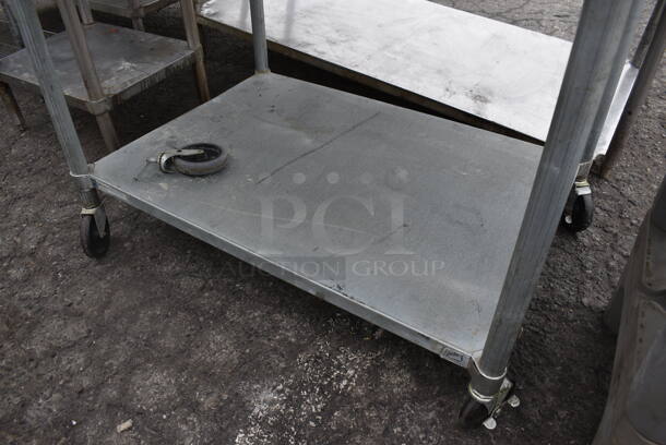 Stainless Steel Table w/ Back Splash and Under Shelf on Commercial Casters. 48x36x42 - Image 3 of 4