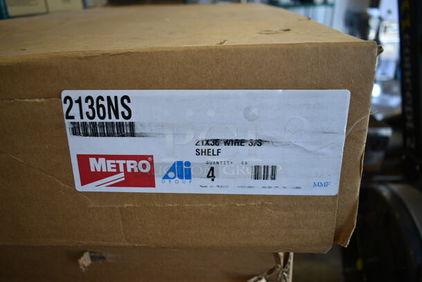 5 BRAND NEW BOXES OF 4 Metro 2136NS Chrome Finish Wire Shelves. 5 Times Your Bid!  - Image 4 of 6