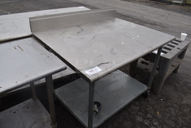 Stainless Steel Table w/ Back Splash and Under Shelf on Commercial Casters. 48x36x42 - Image 4 of 4
