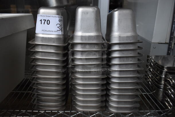 36 Stainless Steel 1/9 Size Drop In Bins. 1/9x4. 36 Times Your Bid!